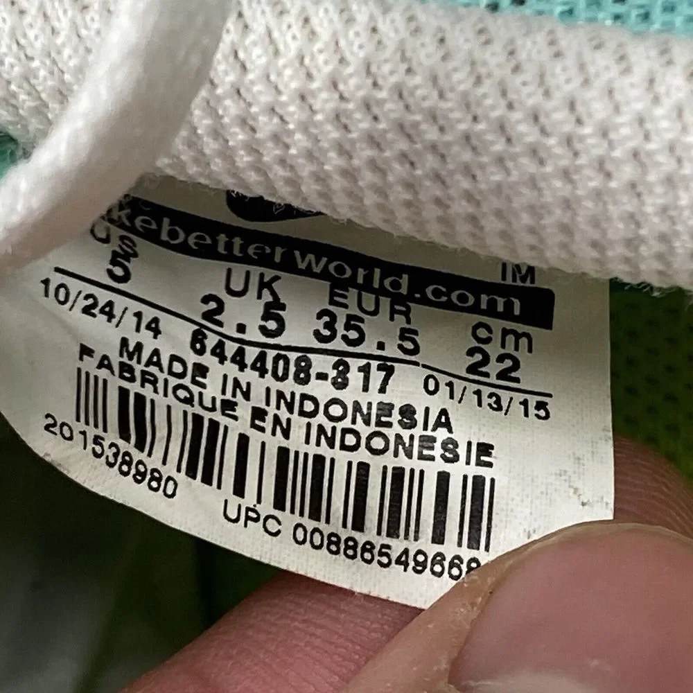Nike Womens‎ 5 Classic Cortez 644408-317 Teal Casual Shoes Sneakers Flaws Stains - Picture 12 of 12